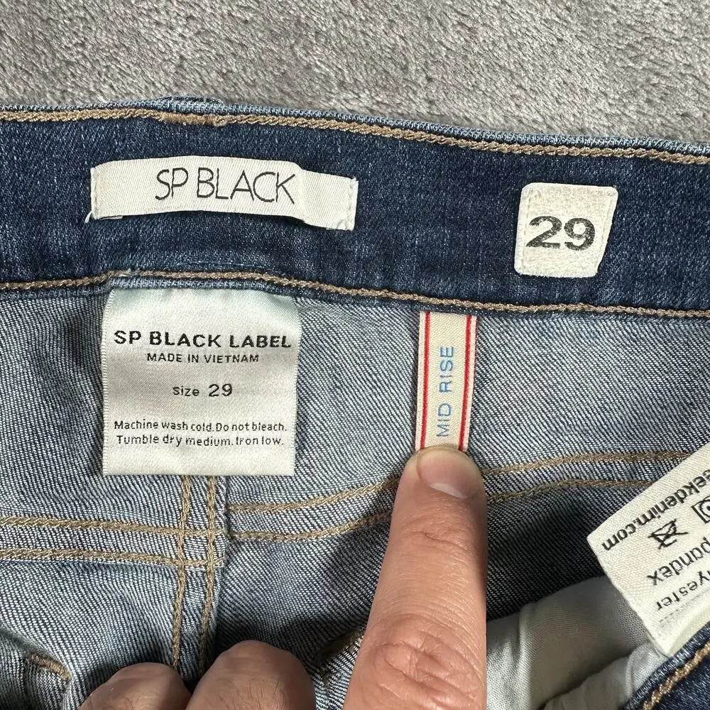 SP Black Label‎ Jeans Women's 29 Blue Mid-rise Skinny Distressed Raw Hem Pants